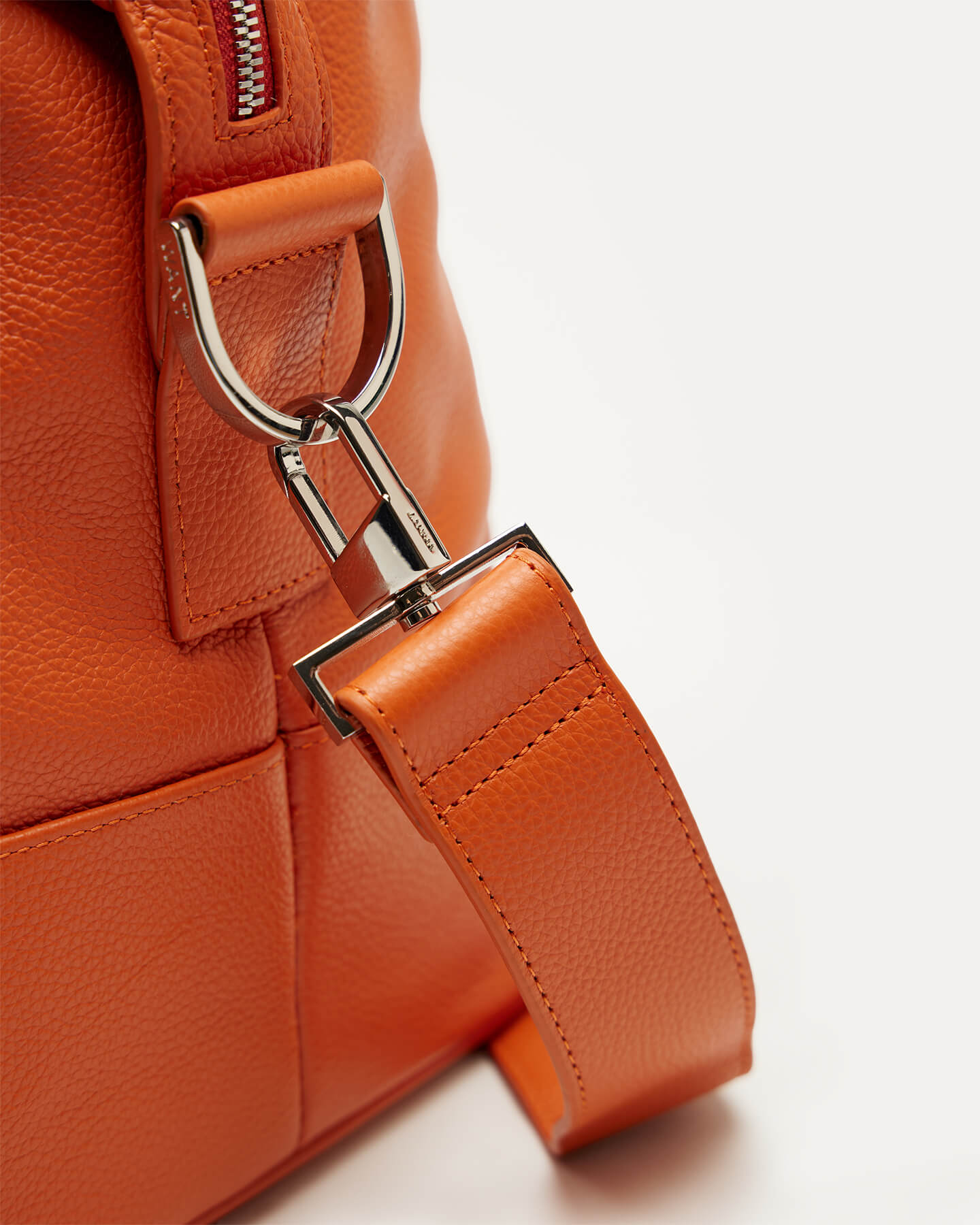 Orange leather bag sale