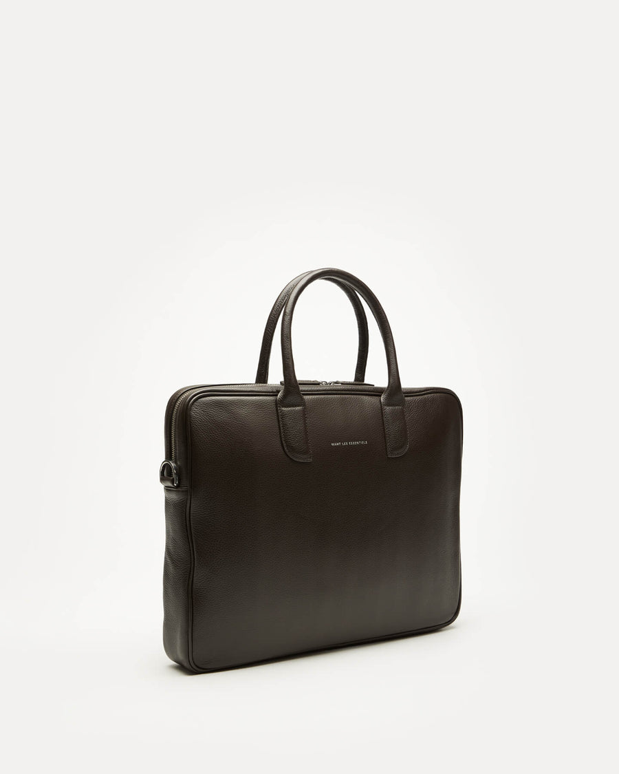 Lesage Pebble-Grained Leather Computer Bag