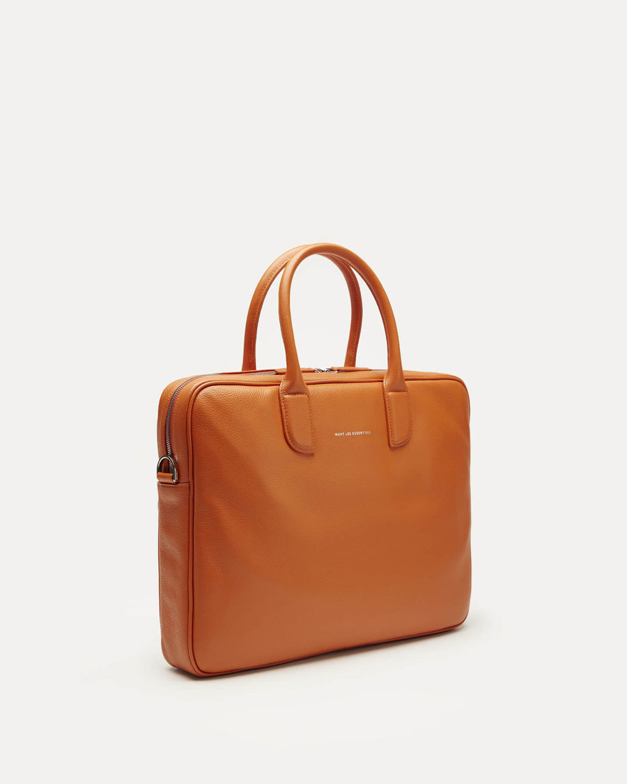 Lesage Pebble-Grained Leather Computer Bag